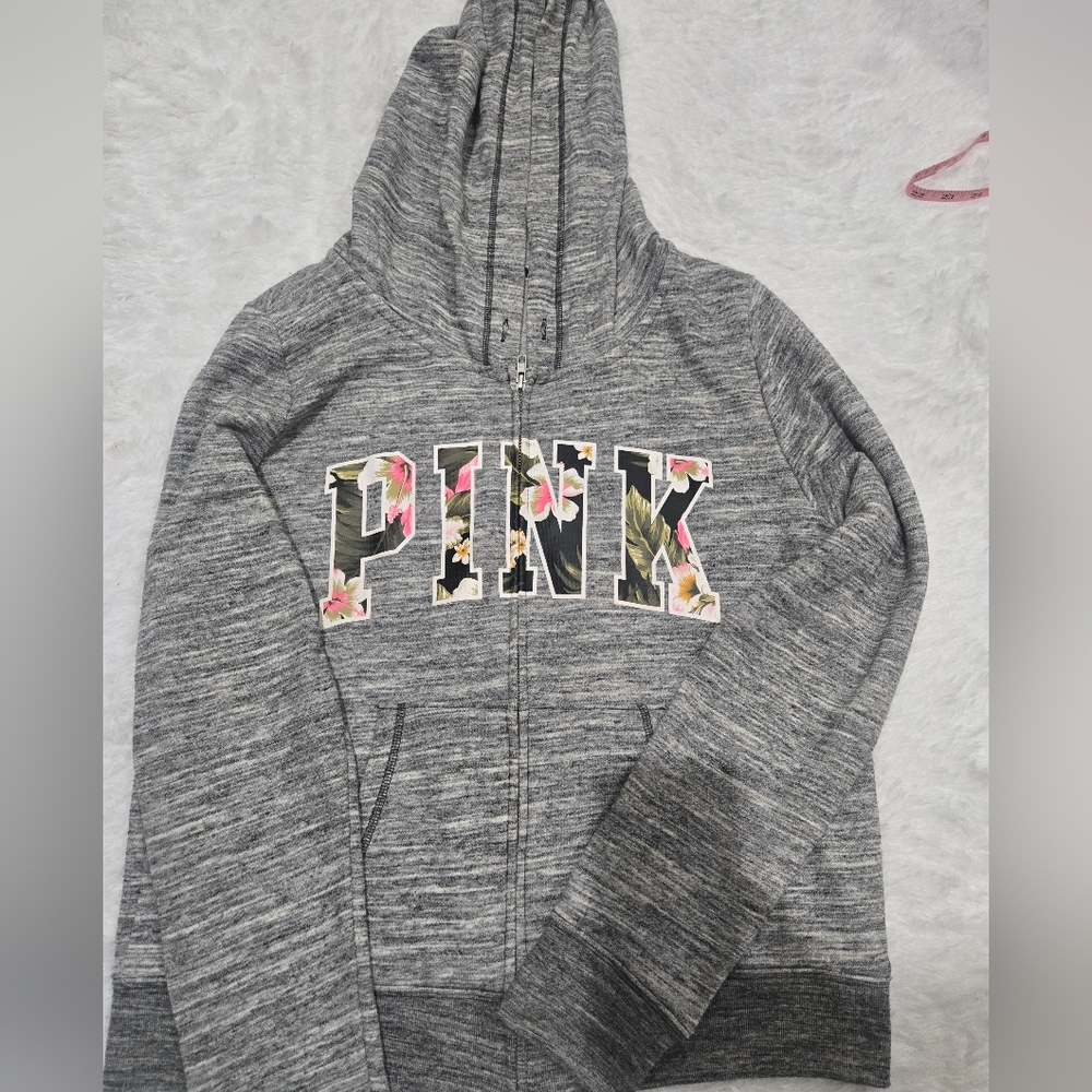 VICTORIA'S SECRET PINK Full Zip HOODIE Sweatshirt Size L